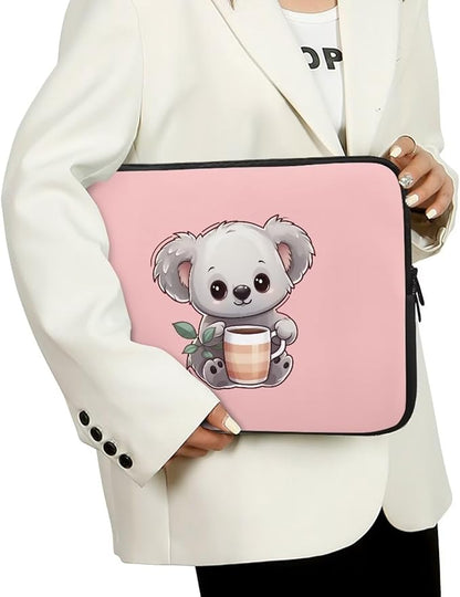 Cute Koala Laptop Protective Sleeve for Girls 12 inch Computer Sleeve Bag Zippered Pouches Lap Top Case Suitable for Daily Use Travel School Office Multiple & Neatly Organizers
