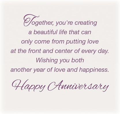 Chuck's Card-O-Rama - Anniversary Card For Son and Daughter-in-Law - Made in America - Premium Card Stock, Envelope Included - 5" x 7.75" - Packaged in Extra Sturdy Mailer - 96048