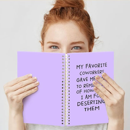 My Favorite Coworkers Gave Me This Purple Hardcover 160 Pages Spiral Notebooks, Coworker Birthday Gifts, Goodbye Gifts for Coworkers, Sarcastic Farewell Gifts, Funny Coworker Leaving Gifts