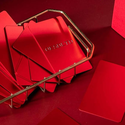 Thick Red Aluminum Metal Business Cards Anodized Aluminum 86 X 54 X 0.8mm 15 pcs Include Protector Sleeves(Frosted)