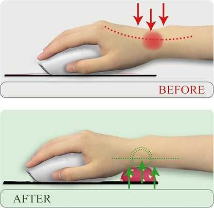 Strawberry Mouse Pad, Pink Ergonomic Mouse Pad with Wrist Rest, Gaming Mousepad with Non-Slip Pain Relief PU Base, Cute Wrist Support Mouse Pad, Pink Office Desk Accessories Decor Supplies