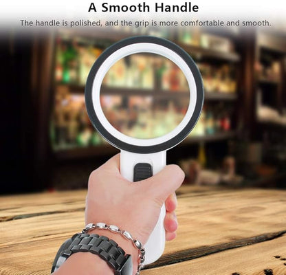 AIXPI Magnifying Glass with Light, 30X Handheld Large Magnifying Glass 12 LED Illuminated Lighted Magnifier for Macular Degeneration Seniors Reading Inspection Coins Jewelry