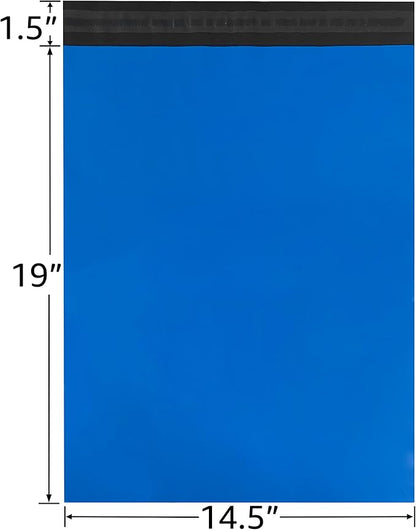 Colored Poly Mailers Pack of: Be creative with your packaging with Colored mailers (Blue, 14.5" x 19" pack of 500)