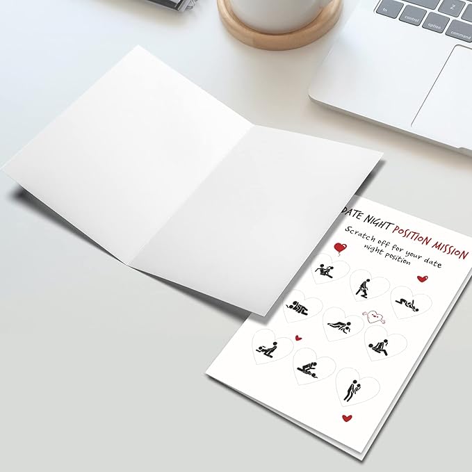 Ogeby Funny Valentines Day Scratch Card for Boyfriend Husband, Naughty Valentines Day Gifts for Men Him Couple, Humor Date Night Scratch Card Gifts