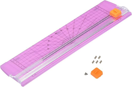 PATIKIL 12 Inch Paper Trimmer, A4 Size Portable Paper Cutter Slicer Scrapbooking Tool with Cutter Head Blade for Craft Paper Photo Cardstock, Purple