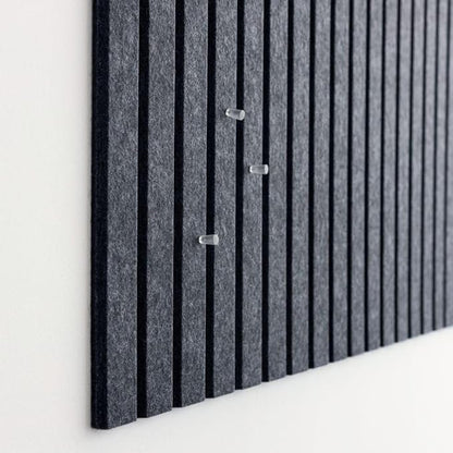 Large Cork Board for Office Black Felt Board Alternative - Slat Wall Paneling, Felt bulletin board tiles for office wall decor, Push pin board Wall organizer for office-12-Pack (Charcoal Gray)