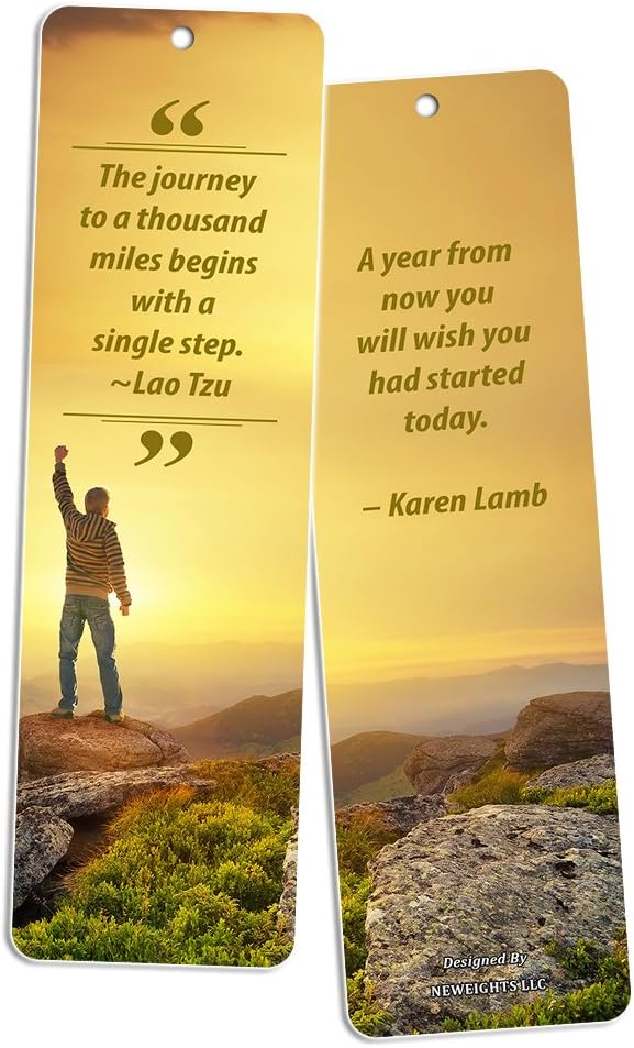 Inspirational Quotes Bookmarks Cards (12-Pack) for Inspiring and Encouraging Men and Women - Stocking Stuffers Encouragement Tool - Bible Study Church Supplies Teacher Classroom Incentive Gifts