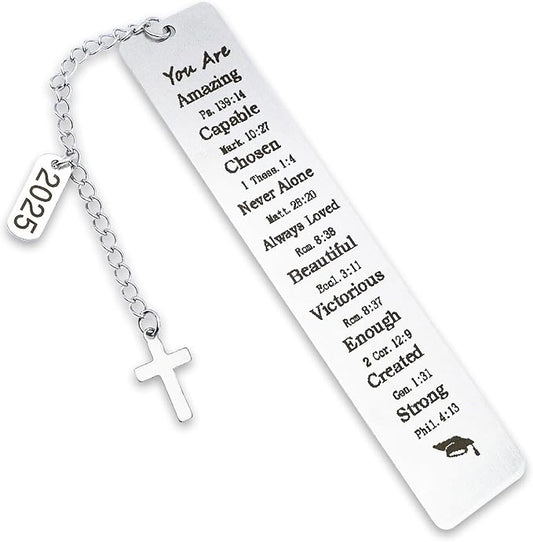 Graduation Gifts for Him Her 2025 Graduation Bookmark Gifts Class of 2025 Christian Graduation Gifts for Women Men Girls Senior 2025 High School College Graduation Gifts for Her Bible Book Marker