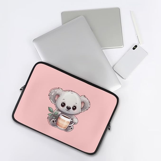 Cute Koala Laptop Protective Sleeve for Girls 15 inch Computer Sleeve Bag Zippered Pouches Lap Top Case Suitable for Daily Use Travel School Office Multiple & Neatly Organizers