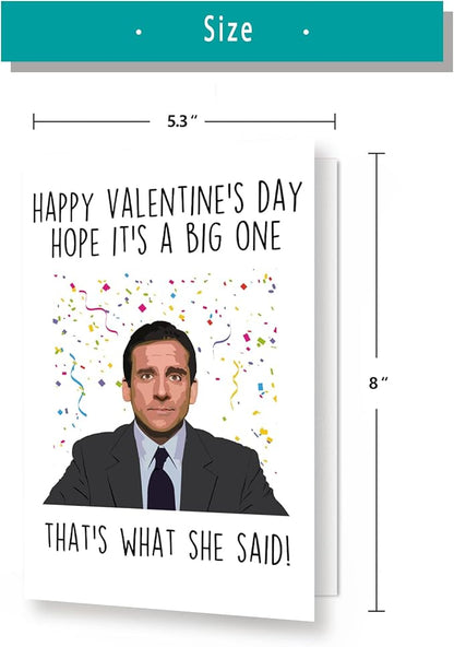 Huameigf Sweet The Office Michael Scott Themed Valentine's Day Card for TV Show Fans, Friends