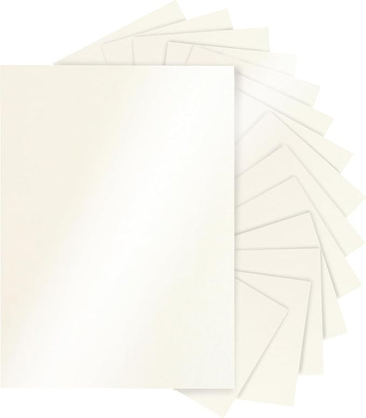 28 Sheets Shimmer Beige Cardstock 8.5 x 11 Off White Paper, 250gsm/92lb Ivory Card Stock Printer Paper for DIY Cards Making, Business Cards, Wedding, Invitations, School Crafting, Menus