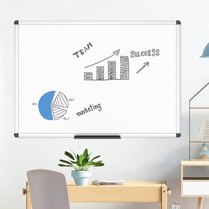 VIZ-PRO Dry Erase Board/Whiteboard,48 x 36 Inches, Wall Mounted Board for School Office and Home