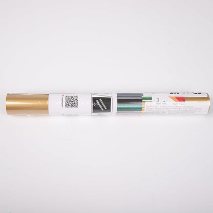 VINYL FROG Heat Transfer Vinyl Roll HTV Vinyl - 12" x5ft Gold Iron on Vinyl for T-Shirts, Heat Press Vinyl for DIY Craft Designs (Gold)