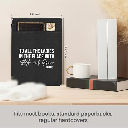 Book Themed Gifts Waterproof Book Sleeve Book Pouch Feminism Equality Rights Reading Gifts for Women Coworker Book Covers for Paperbacks Book Accessories Book Protector with Zipper and Front Pocket