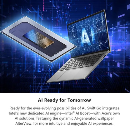 acer Swift Go 14 Intel Evo Thin & Light Laptop | 14" 1920 x 1200 Touch Display | Unlock AI Experiences | Intel Core Ultra 7 Processor 155H | Intel ARC | 16GB LPDDR5X | 512GB SSD | SFG14-72T-718K