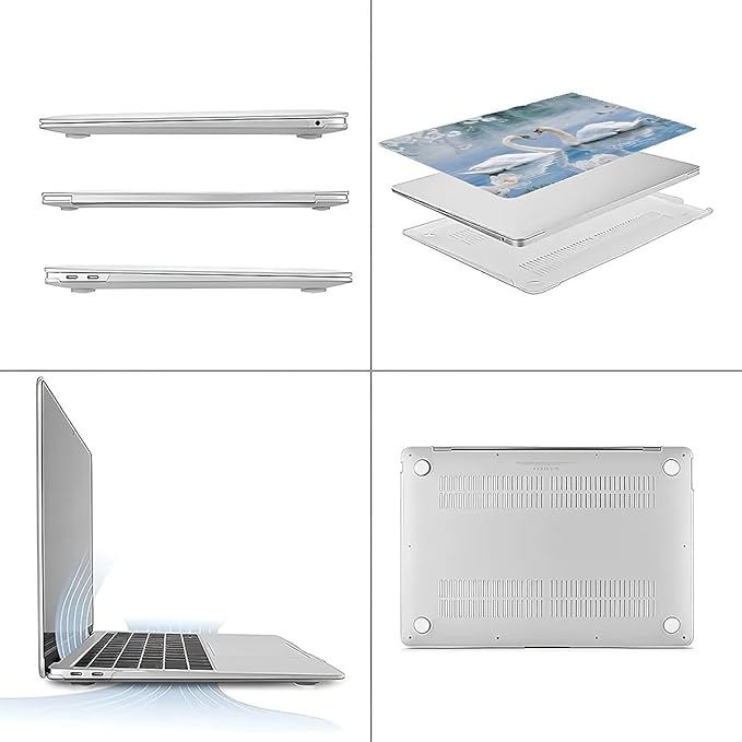 Compatible with 15.4 Inch MacBook Pro A1707/A1990, Elegant Swan Hard Plastic Shell Cover Case