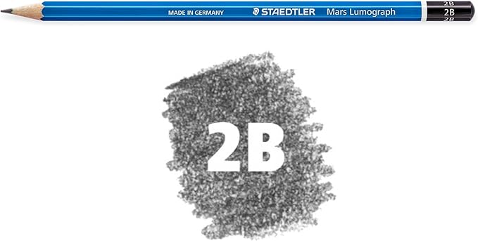 STAEDTLER Mars Lumograph 2B Graphite Art Drawing Pencil, 6 Pencils