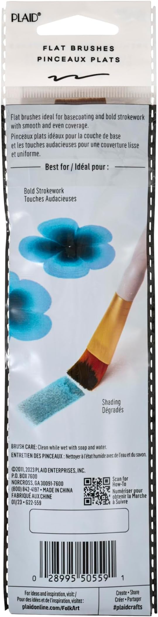 FolkArt Plaid Nylon Brush Set, 50559 Brown (3-Piece)