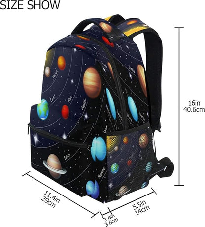 Blueangle Colorful Solar System Printing Computer Backpack - Lightweight School Bag for Boys Girls Tenns