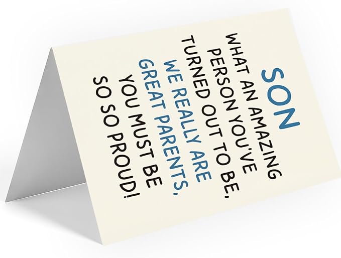 Son Birthday Card | Birthday Card Son | Birthday Card for Son | Son Birthday Card from Mom, Dad, and Parents | Funny & Happy Birthday Card for Adult Son | Birthday Gifts for Son