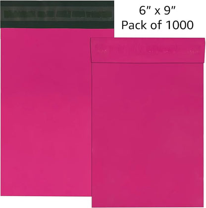 Colored Poly Mailers Pack of: Be creative with your packaging with Colored mailers (Pink, 6" x 9" pack of 1000)