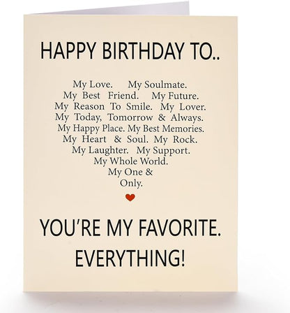 Funny Birthday Card for Men, Sweet Birthday Cards for Husband, Romantic Happy Birthday Card for Boyfriend, Sweetheart Birthday Greeting Love Card Gifts for Him