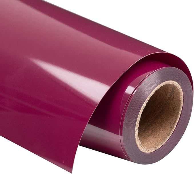 VINYL FROG Heat Transfer Vinyl Roll HTV Vinyl - 12"x12ft Maroon Iron on Vinyl for T-Shirts, Heat Press Vinyl for DIY Craft Designs (Maroon)