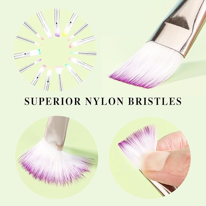 Art Paint Brush Set, Colorful Paint Brushes, Different Sizes for Artists, Adults & Kids, Painting Brushes Set with Paint Palettes, Paint Brushes, Art Paint Brushes for Watercolor, Oil, Face, 15 Pack