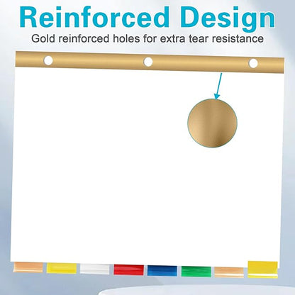 Binder Divider, PANDRI 120 Pack Binder Index White Dividers with 8 Tabs and Sticky Notes, Letter Size Paper Binder Divider for School Office Home Business