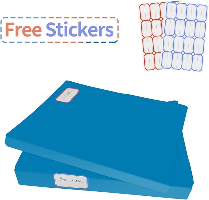 2 Pack Stretchable Book Sleeve Covers, for Paperbacks Hardcover Textbooks up to 9" x 12", Office Supplies with Free Sticker Labels (2 Pack, Light Blue)