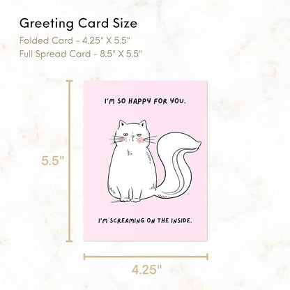 ALY LOU Congratulations Card, Graduation Card, Congrats Grad for Him/Her, Funny New Job Promotion, New Home, Wedding Celebration (I’m So Happy For You. I’m Screaming On The Inside.)