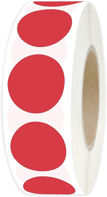 PARLAIM 0.75 inch Round Color Coding Circle Dot Labels in Roll, 1000 Stickers per Dispenser Box, 3/4" Small Dot Sticker for Business & Inventory, Red