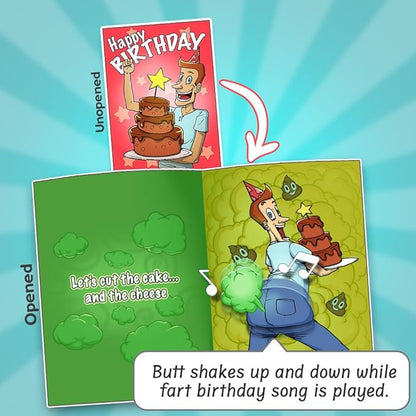Joyadora Fart Prank Happy Birthday Music Card - Funny Birthday Cards for Men, Funny Birthday Cards for Women - Funny Birthday Card - Joker Greeting Card