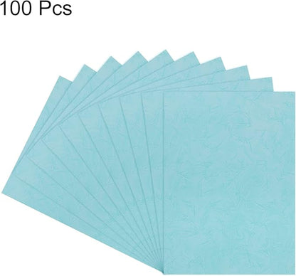 MECCANIXITY 100pcs A4 8-1/2 x 11.5 Inch Presentation Binding Covers Letter Size Leather Textured Grain Paper Un-Punched for Business Reports, Teal Blue