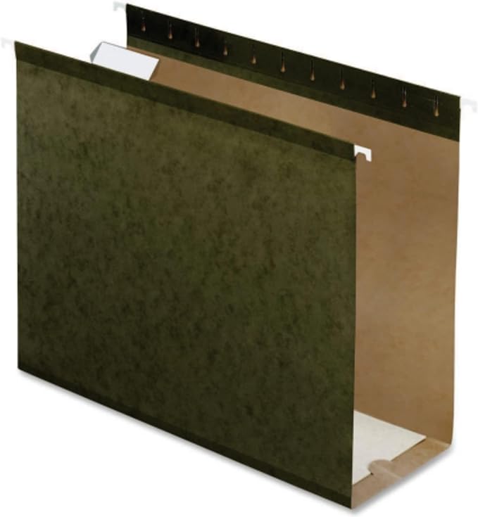 Pendaflex Extra Capacity Reinforced Hanging Folders, 4", Letter Size, Standard green, 1/5 Cut, 25/BX (4152x4)