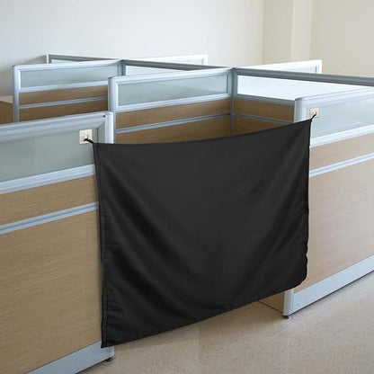Pinkunn 40 x 48 Inch Office Cubicle Curtain with Stainless Steel Self Adhesive Hook Portable Privacy Door Partition Room Dividers Room Divider Office Divider for Office Cubicle (Black)