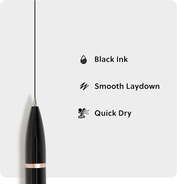 U Brands Monterey Ballpoint Pens, Set of 2, Black and White With Gold Details, Bold (1.0 mm) Point, Black Ink