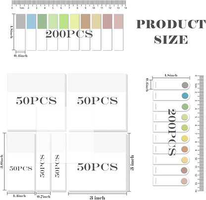 BAYTORY 700 Sheets Transparent Sticky Notes, Clear White Waterproof 3 x 3 inch See Through Memo Pad, Self-Adhesive Translucent Writable Index Tabs for Annotating Book, Office & School Study Supplies