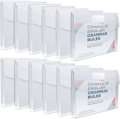 12 Pack Large Clear Document Folders,Legal Size(11"×14"),TFDLCG zm Plastic Envelope with Snap Closure,Poly Envelopes File Folder with 1 Inch Expansion,for School Home Office