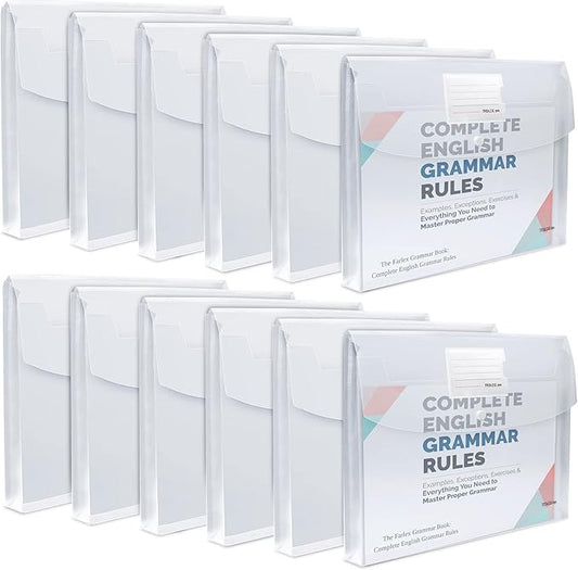 12 Pack Large Clear Document Folders,Legal Size(11"×14"),TFDLCG zm Plastic Envelope with Snap Closure,Poly Envelopes File Folder with 1 Inch Expansion,for School Home Office