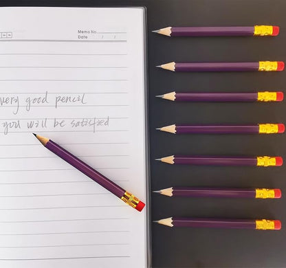 Adhere 25pcs Golf Pencils with eraser Hexagon Wooden Pencils Graphite 2B for Golf Event Scoring,Classroom,Wedding,Company Meetings,Pew, Pocket(Purple)