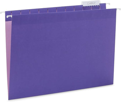 25 Blue Summit Supplies Letter Size Hanging File Folders - Hanging File Folders Letter Size, Assorted Jewel Tone Colors, Includes Plastic Tabs and Inserts, Durable 12pt Paper