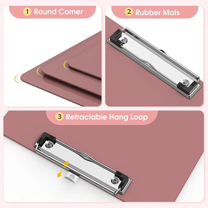 Plastic Clipboards 6 Pack, A4 Red Clip Board 8.5x11 for Classroom, Students, Kid, Woman, Size 9" x 12.5" with Low Profile Clip, Office & School Supply