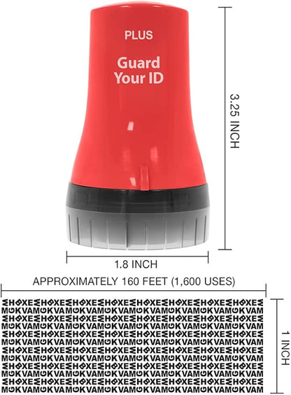 Wide Advanced Roller Stamp by Guard Your ID for Identity Theft Protection, As Seen on TV (3-Pack, Mixed Colors: Turquoise, Black, Red)