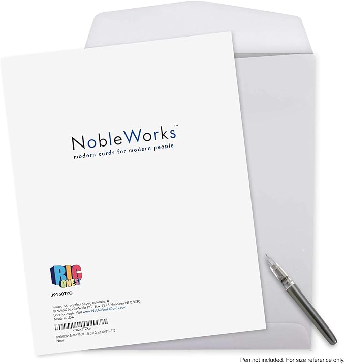 NobleWorks - Jumbo Thank You Greeting Card (Team) 8.5 x 11 Inch with Envelope (1 Pack) Large To The Whole Team J9150TYG