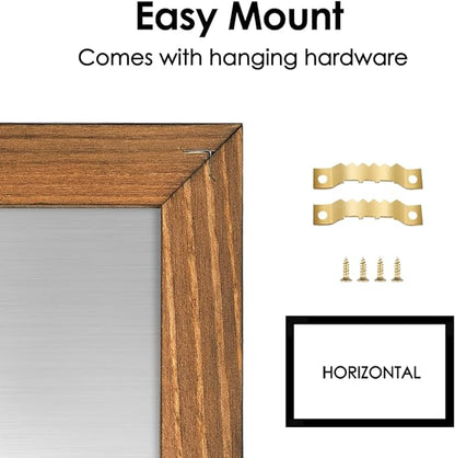 Calendar Chalkboard, 10.6" * 14.6", Magnetic Surface Rustic Brown Solid Pine Wood Frame Chalk Board for Planning/School Timetable/Memo, Hanging Board for Office, School and Home(YLHB-QZ-2737)