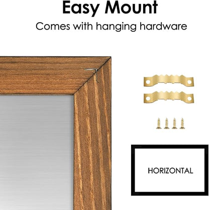 Calendar Chalkboard, 13" * 17", Magnetic Surface Rustic Brown Solid Pine Wood Frame Chalk Board for Planning/School Timetable/Memo, Hanging Board for Office, School and Home(YLHB-QZ-3343)