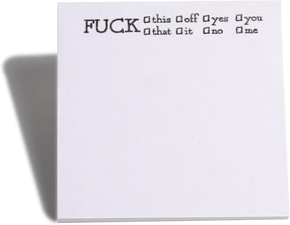 Fresh Outta Fucks Pad and Pen Funny Sticky Notes and Pen Set White Elephant Gift Novelty Pen Funny Desk Accessory Fun Gifts for Friends (A-Set 2 Pen+4 Notes)