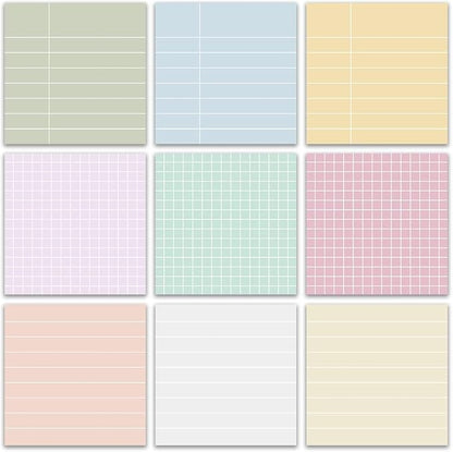 Post it Notes 3x3 Cute and Aesthetic Sticky Notes Planner Notepad - 450 Sheets - Desk Accessories for School, Office, and Home - Ideal Gifts for Teachers, Women, and Coworkers (Minimalist)