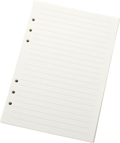 Ancicraft Refill Paper A5 5.7 X 8.25 Inches 6 Hole Lined Creamy White Paper for Loose Leaf Binder Notebook 100 Sheets / 200 Pages